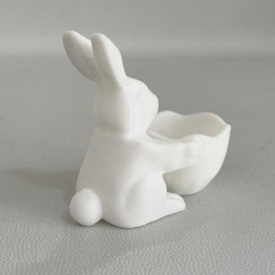 Великодній Зайчик Цукерниця 3D-друкований Кролик Тарілка для Закусок Декоративна Ваза для Десертів Горіхів для Великодньої Вечірки Настільний Декор для Дому