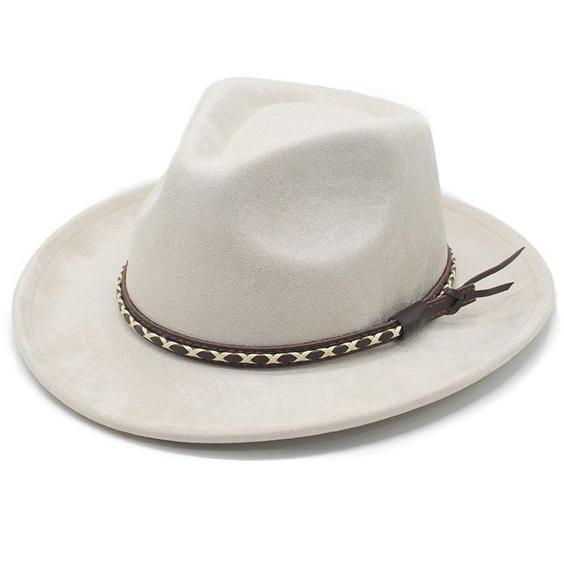 New European and American Men's and Women's Top Hats, Western Cowboy Hats, Suede Jazz Hats, Sunshade Crimped New Top Hats