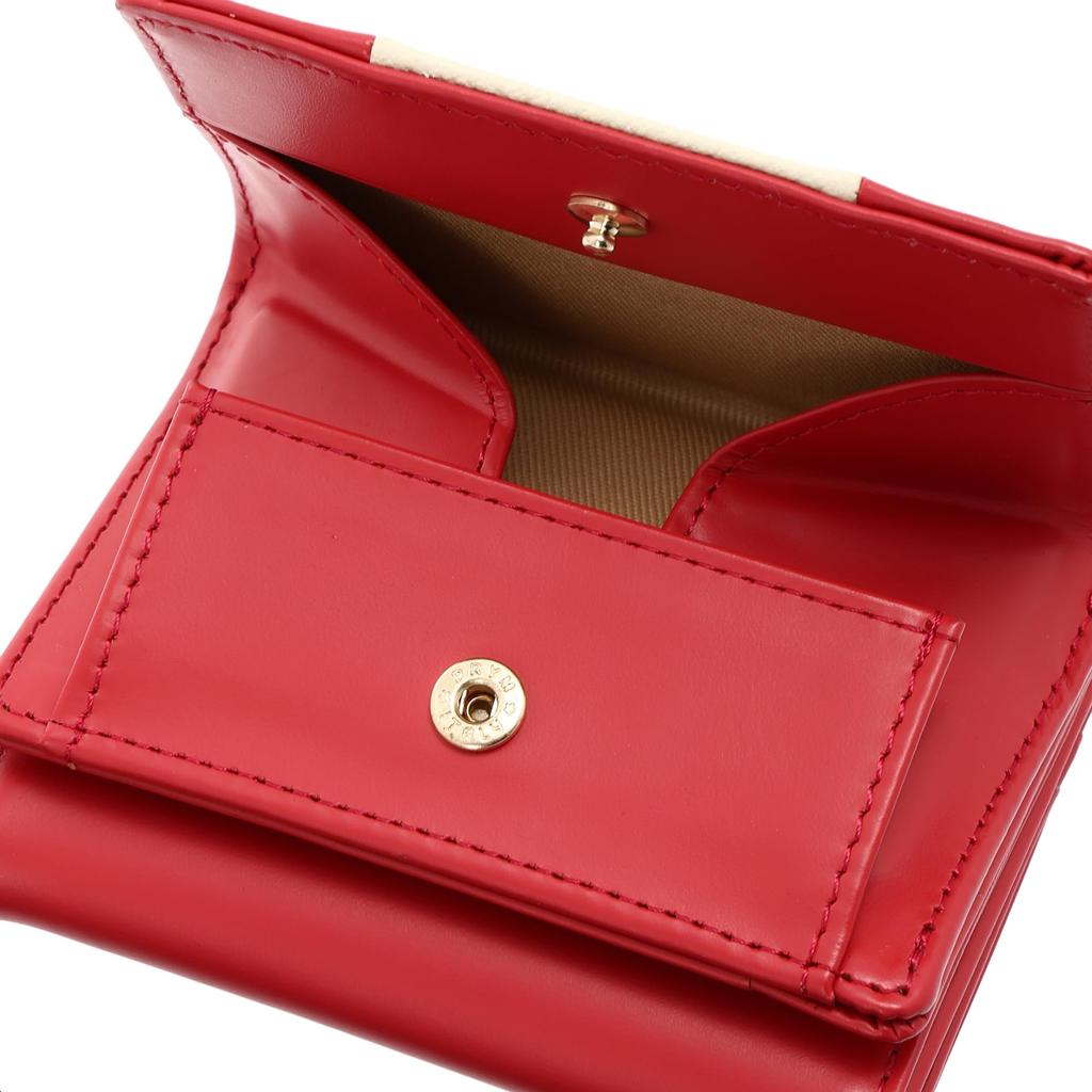 Lisa Larson Women's Tri-Fold Mini Wallet, Genuine Leather, Compact, Small, Mikey, LTLY-04 (Red)