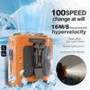 Portable Waist Fan Hanging Neck Fan with LED Lighting Power Bank 5 Speed Strong Airflow Cooling Fan for Outdoor Jobsite Working