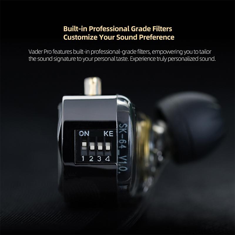 Kz Vader Pro In Ear Monitor Hifi Headphone Truly Balanced High-end 6-driver Dynamic Iem Headphone Adjustment Switch Headphone