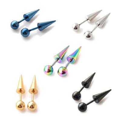 Bar Gothic Short Long Spike Cone Earrings Cartilage Helix Piercing Stud Earrings