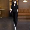 Real Shot of Large Size Western-style Suit for Women with Summer Fat MM Loose Top and Versatile Harem Pants Two-piece Set