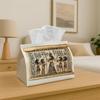 1pc Retro Egyptian Tissue Box with Hieroglyphic Design - Sturdy Polyester Napkin Dispenser Suitable for Home, Vehicle, Tabletop, Egyptian-Themed Decor