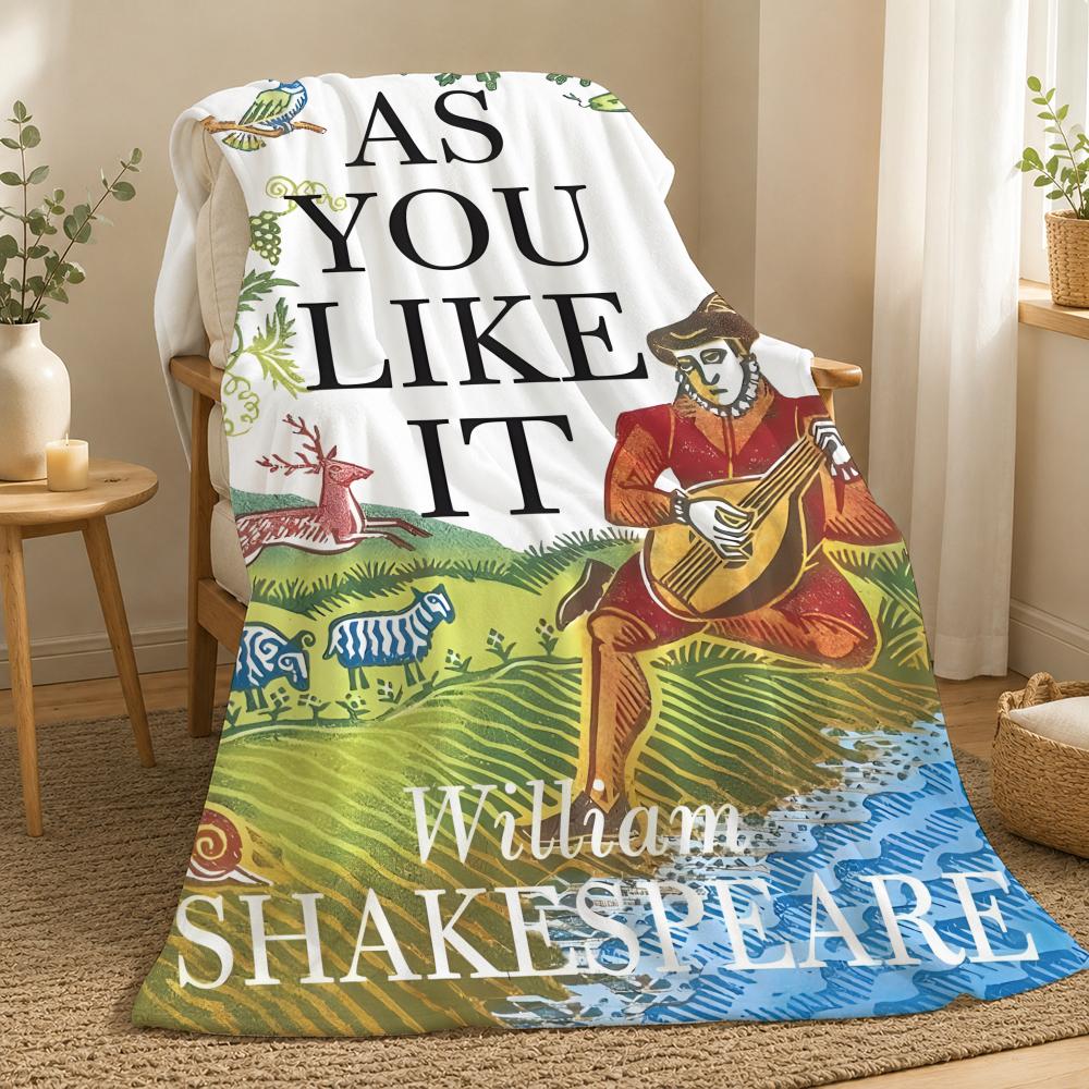 As You Like It Shakespeare Play Throw 240g flannel blanket, suitable for sofas, beds, offices, exquisite gift blankets 75X95CM