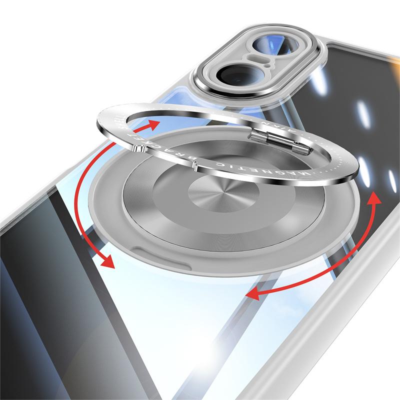 Custodia Magnetica in Metallo e TPU per Sony Xperia 1 VI 10 Supporto Caricatore Wireless Cover Antiurto a 360° per Xperia1 VII Xperia10 VII