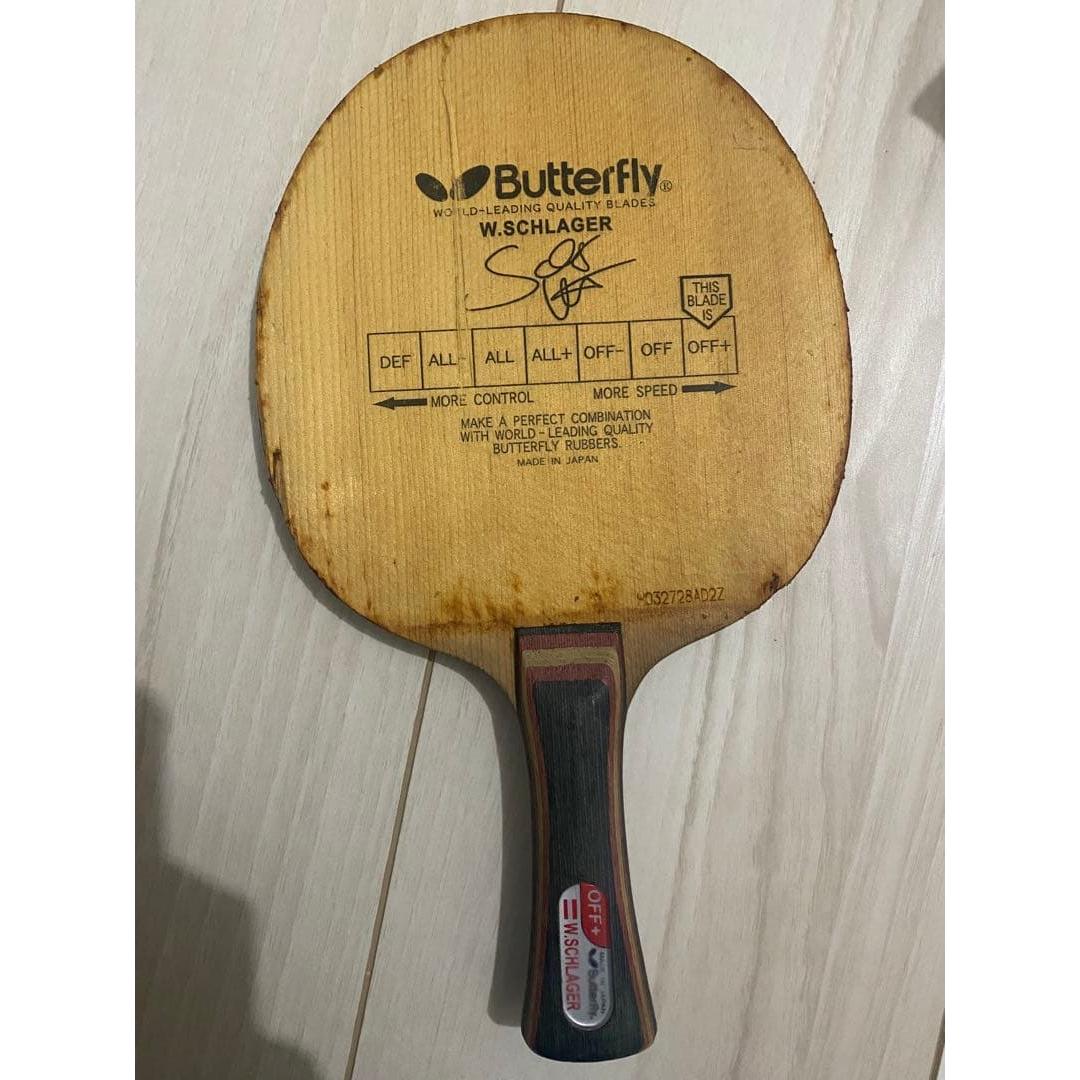 Used Butterfly W.Schlager OFF + Early Black Butterfly Table Tennis Racket