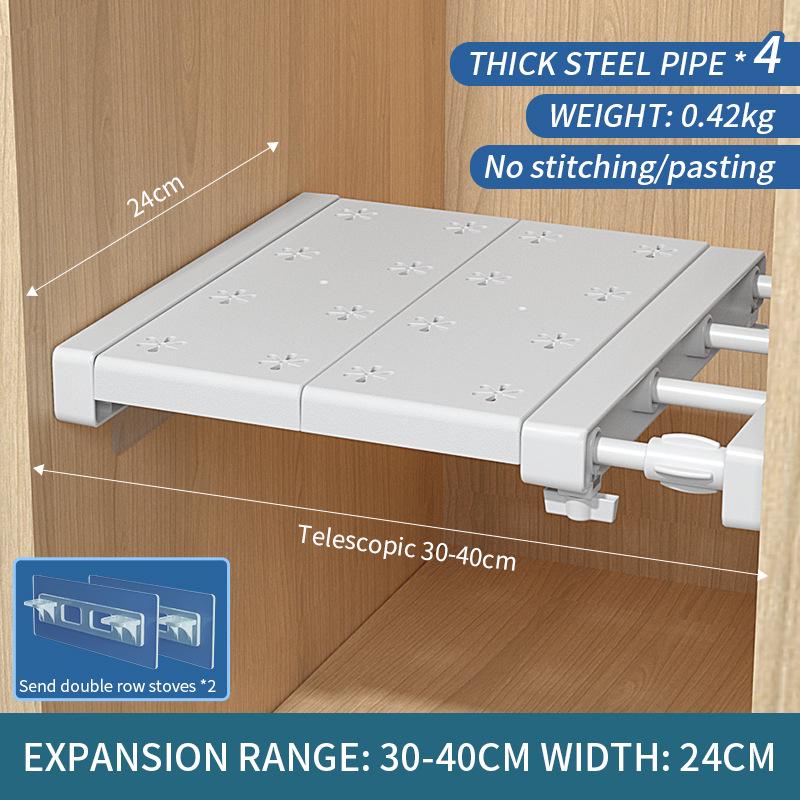 Retractable Wardrobe Shelf Divider and Organizer