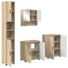 Bathroom Furniture Set 4 Pcs Sonoma Oak Engineered Wood & Metal