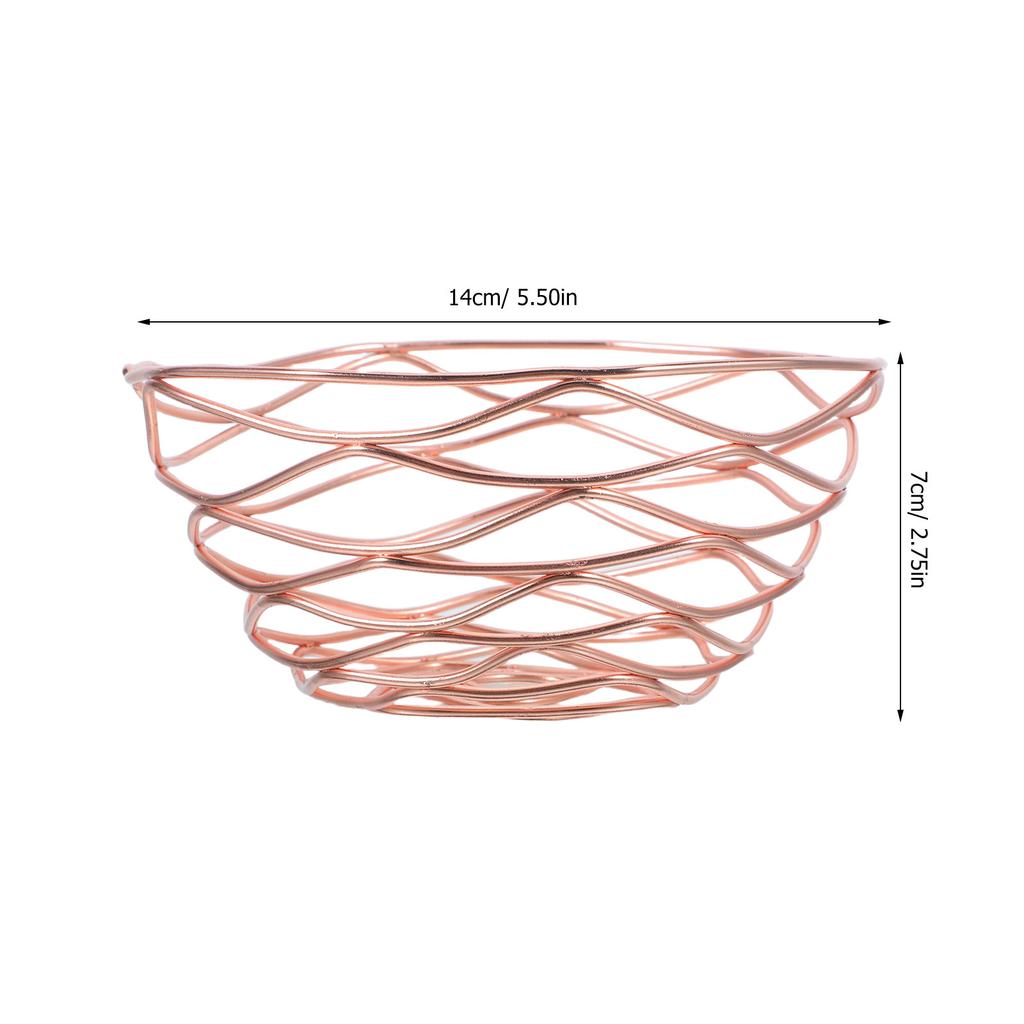 Iron Wire Fruit Basket Round Decorative Storage Bowl for Kitchen Counter Vegetable Snack Bread Organizer Fruit Baskets