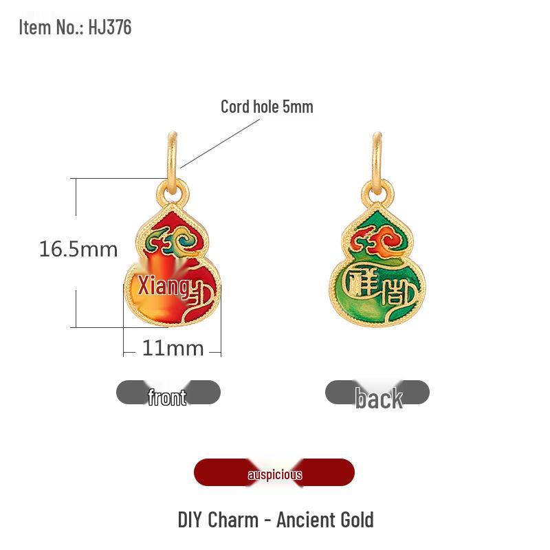 Ancient Gold Cloisonné Ethnic Charm Spacer Beads Pendant for DIY Bracelet Mala Accessories