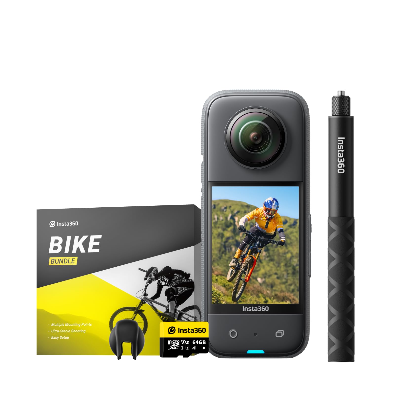 

Insta360 X3 Action Camera New 48MP Sensor IPX8 Waterproof 360 Degree Video 72MP 360 Degree Photo Image Stabilization Active HDR 4K First Person View чорний