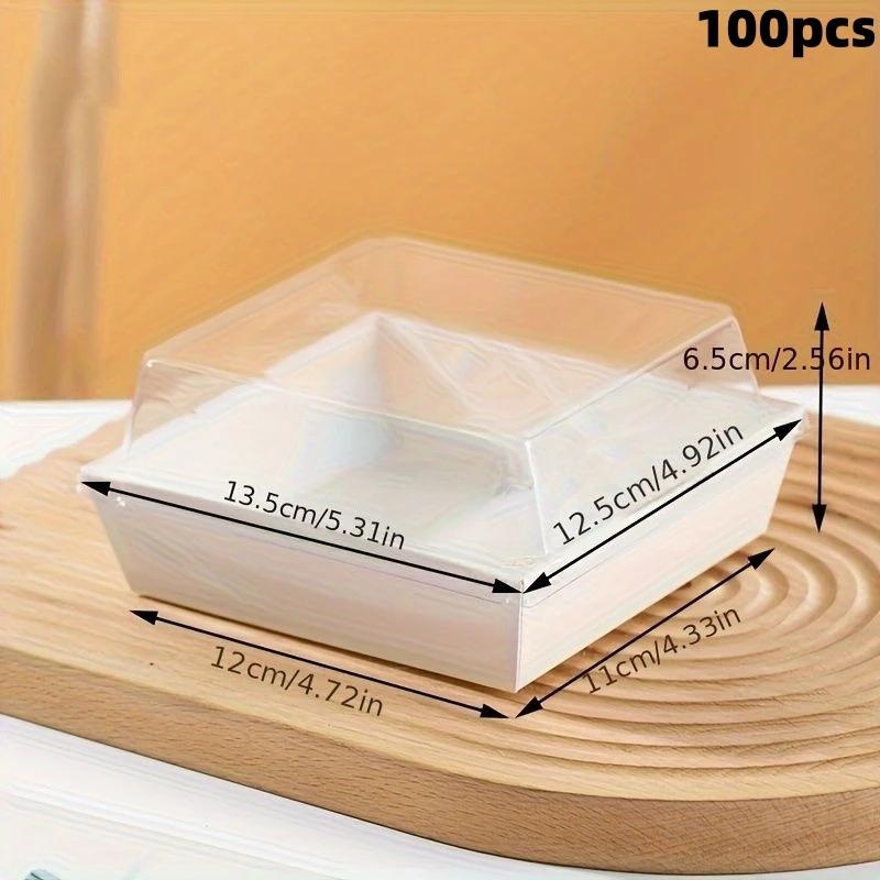 100pcs baking transparent sandwich packaging box Dessert cake Snow Mei Niang thousand layer packing baking cake box