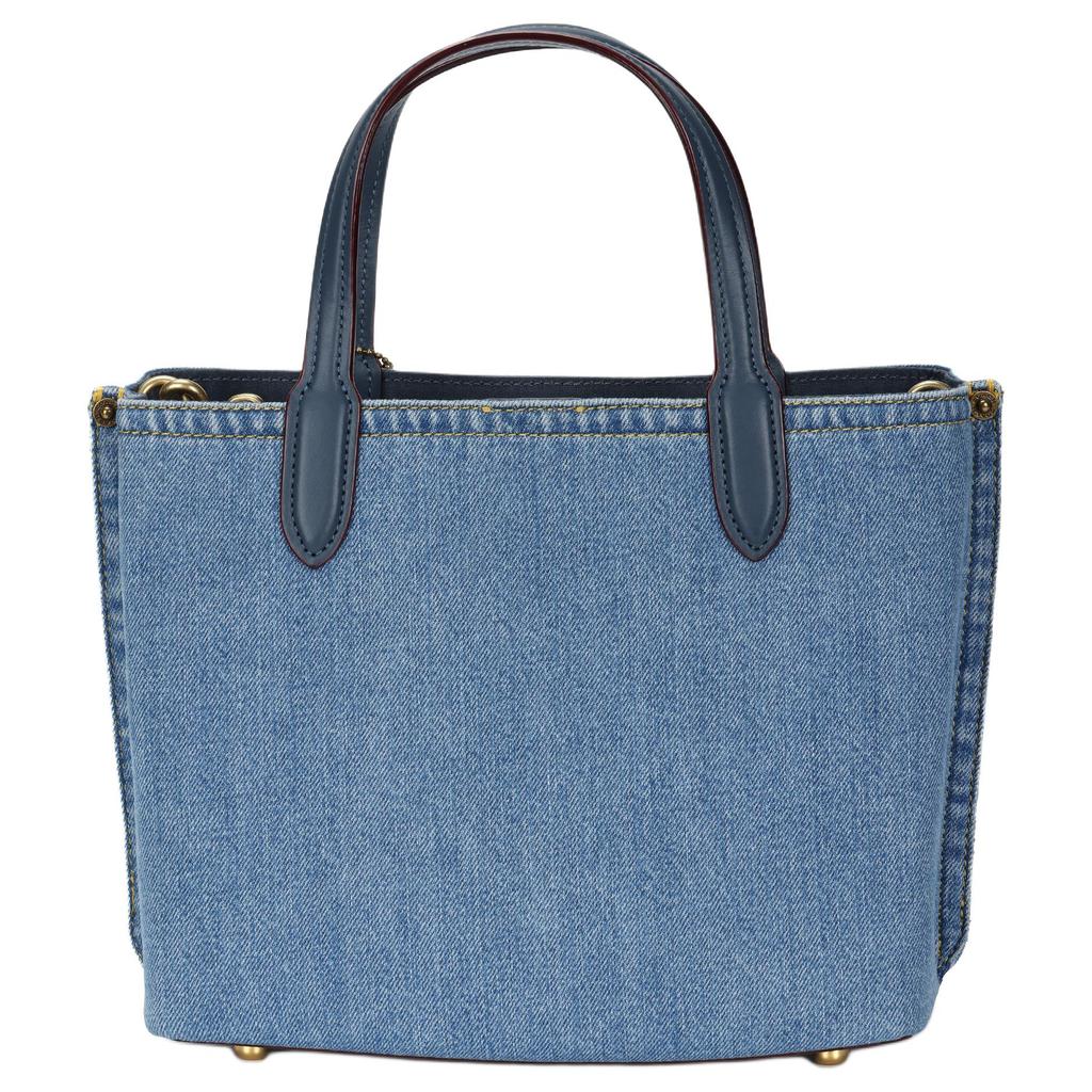 Coach Willow 24 Magnetic Buckle Denim Shoulder Crossbody Handbag Medium Women Handbags Brass Indigo CR708-B4IN