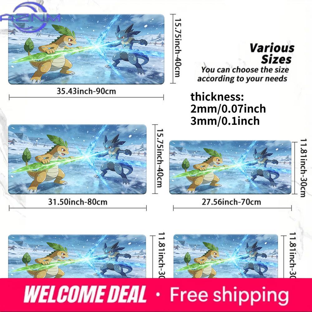 Pokemon Ice Grass Type Pokemon Battle Gaming Mouse Pad NonSlip Desk Mat 30x80x0.2cm