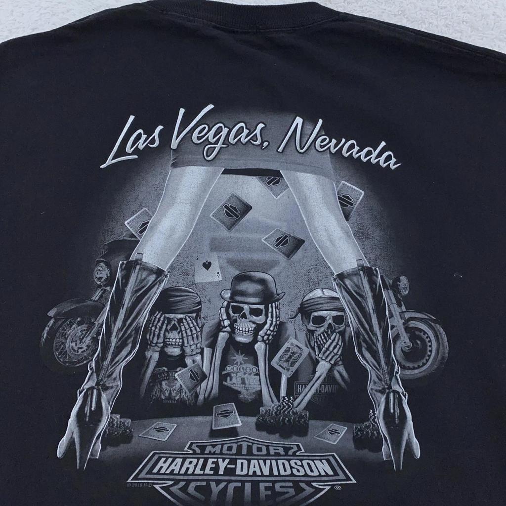Harley-Davidson Stripper Skelett Poker T-Shirt 2XL Las Vegas Nevada Motorrad