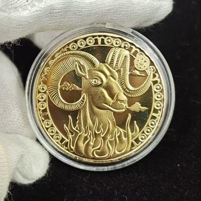 Dodici medaglie commemorative della costellazione Monete d'oro della fatina dei denti 12 Medaglie zodiacali Monete europee e americane Monete della costellazione del Guardiano fortunato