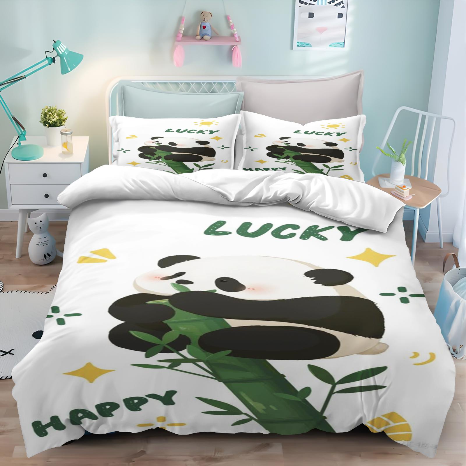 

Comforter Panda Cartoon Anime Kids Bedding Set - Decor S For Children S Bedroom Holiday Gift Comforter (quilt)-EU Single(135*200cm)3pcs