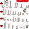 700 PCS Stainless Steel Hexagon Nut and Bolt Combo Set - Round Cup M3, M4, M5, M6 Hex Head - Round Head Bolt - Includes Flat Was