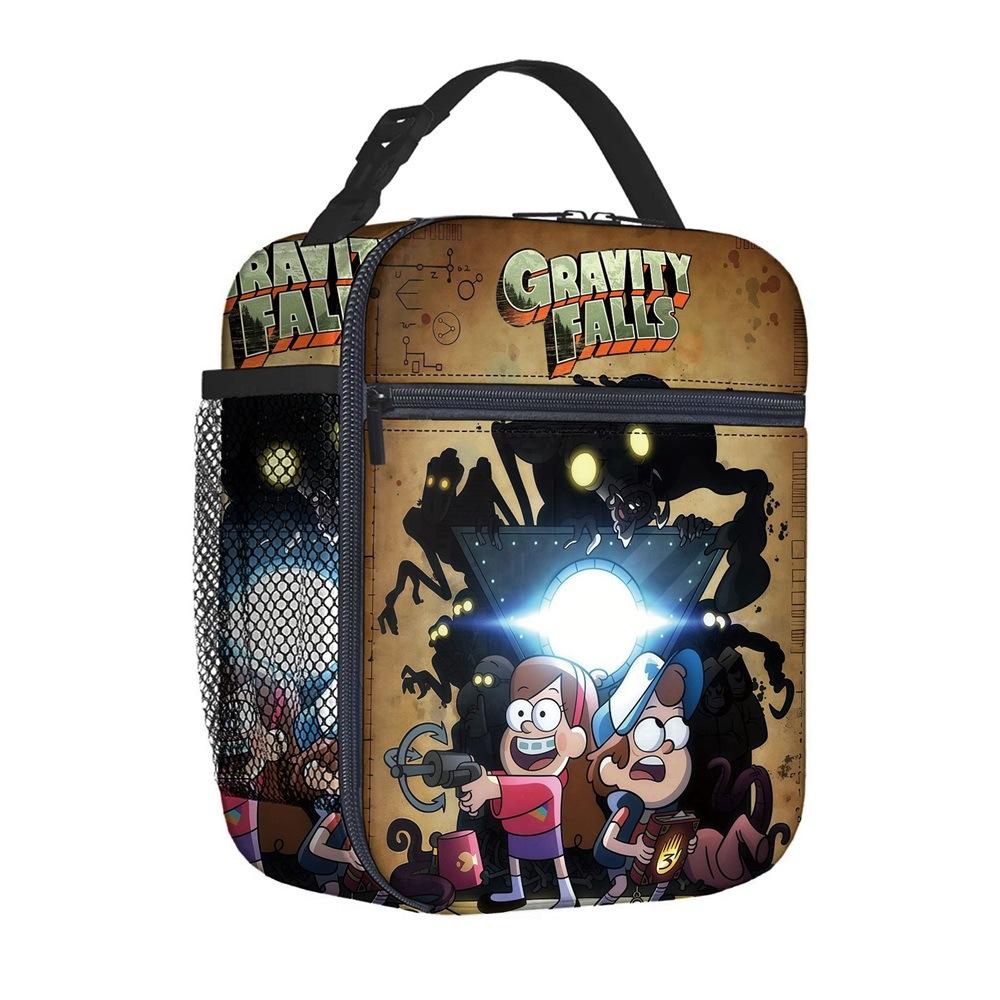 Borsa per Pasto Portatile Borsa Quadrata per Pasto Completamente Stampata Borsa per il Pranzo dei Bambini Borsa per Picnic della Scuola Elementare
