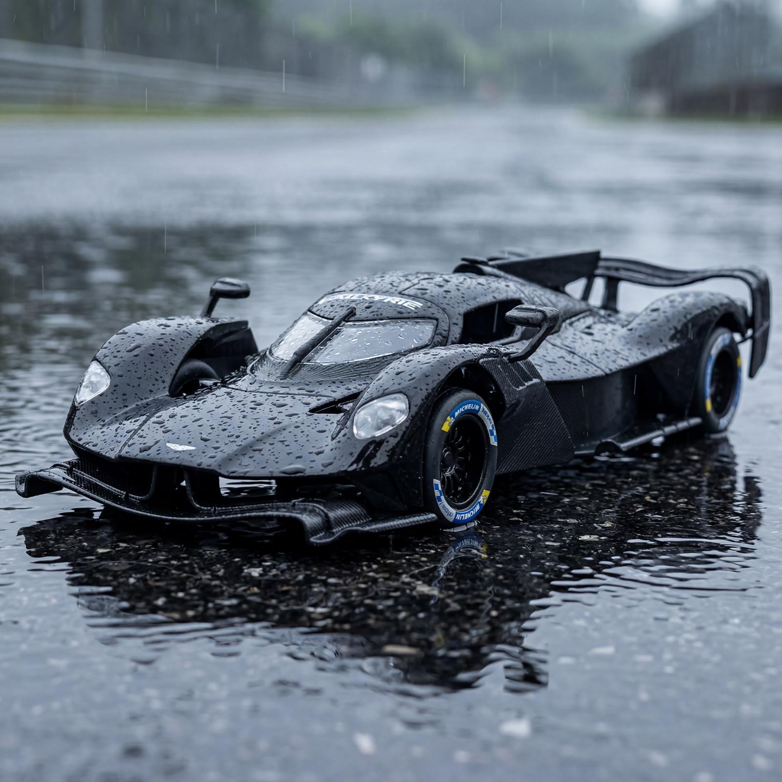 Linyi Toy Car 1:24 Aston Martin Valkyrie Amr Pro Track Only Hypercar Alloy Sports Car Model Diecast Metal Home Trendy & Desktop Display Hobby