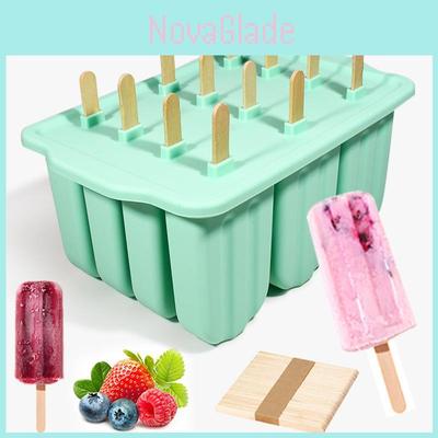 Silicone Ice Pop Molds 12 Cavity With Lid For Homemade Frozen Treats