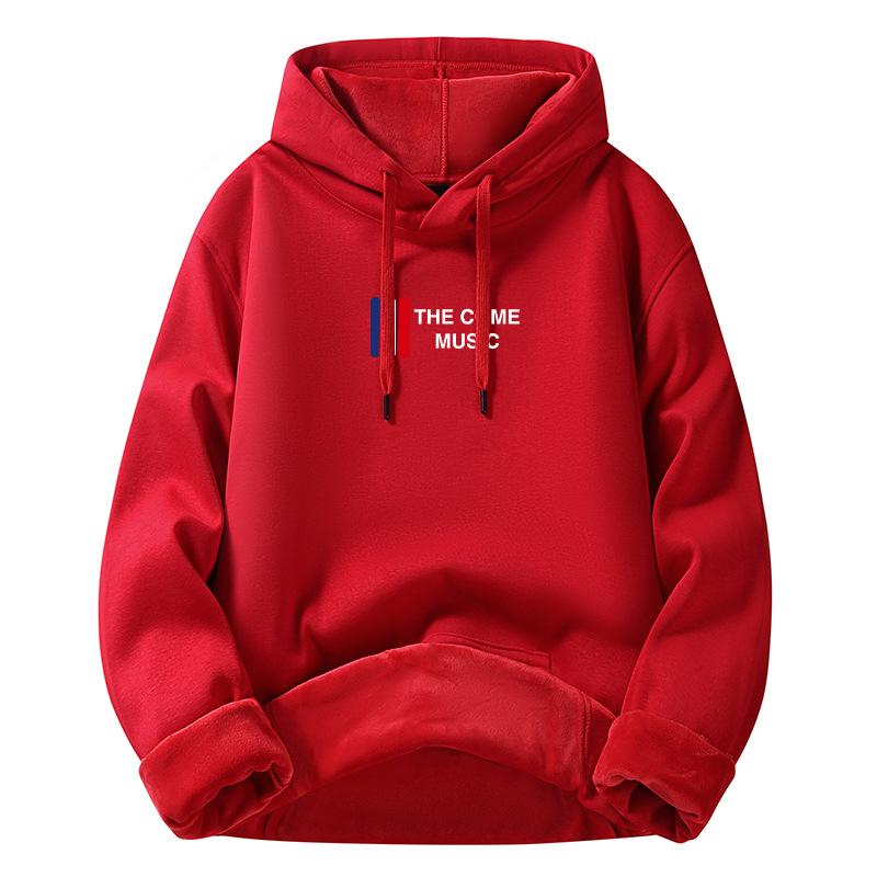 Módní teplá pánská mikina s kapucí, zateplená mikina, pánská nová bavlněná svetr, zahuštěná volná bunda