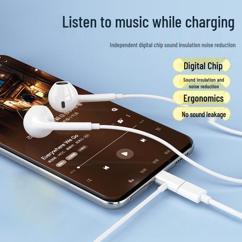 

USB-C Wired Earphones with Inline Control, Simultaneous Charging, and Dolby Surround Sound for Music & Gaming