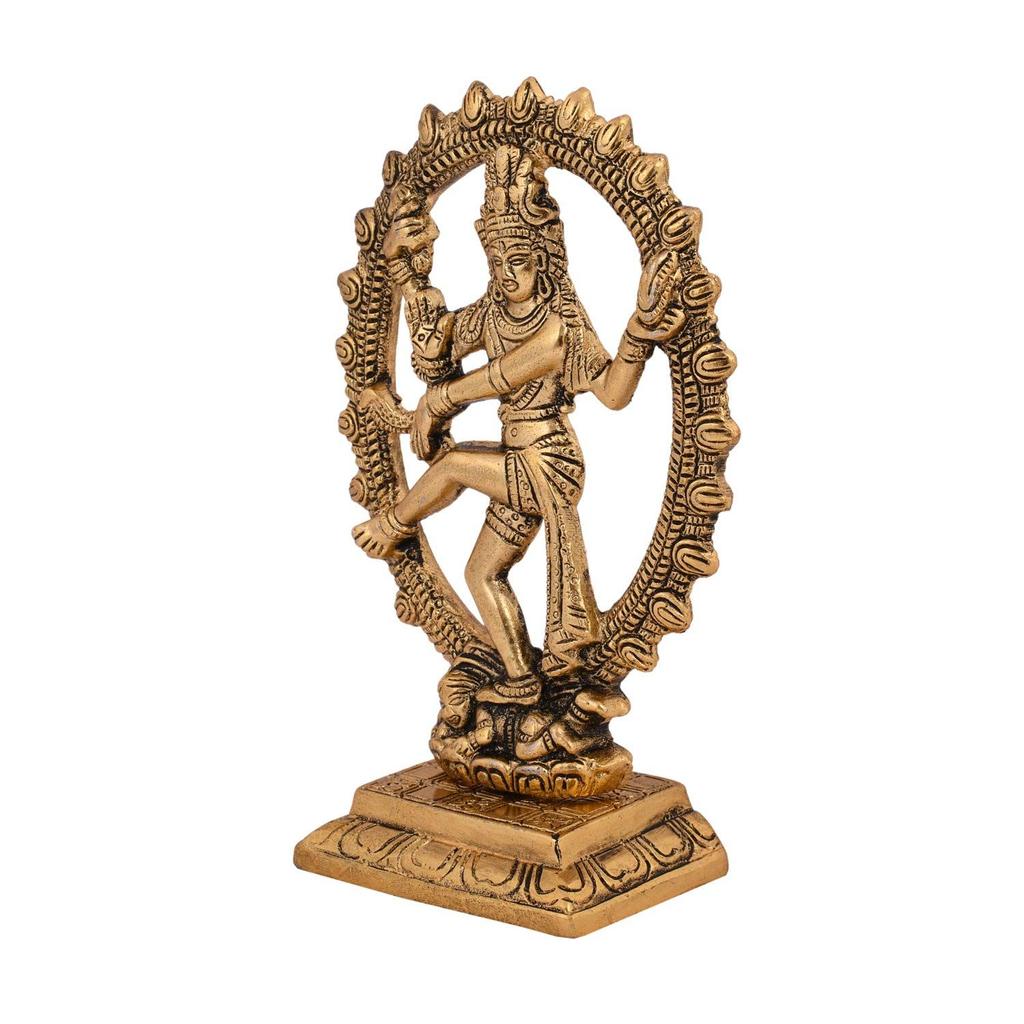 Metal Shiva Idol Natraj Statue Statue for Home Decor - Gold Plated Dancing Shiva Natraja/Natrajan Showpiece Figurine