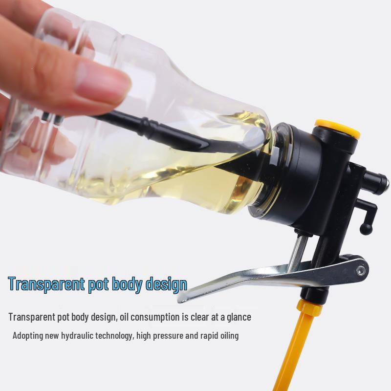 High-Pressure Manual Oiler with Long Spout and Transparent Gear Injector