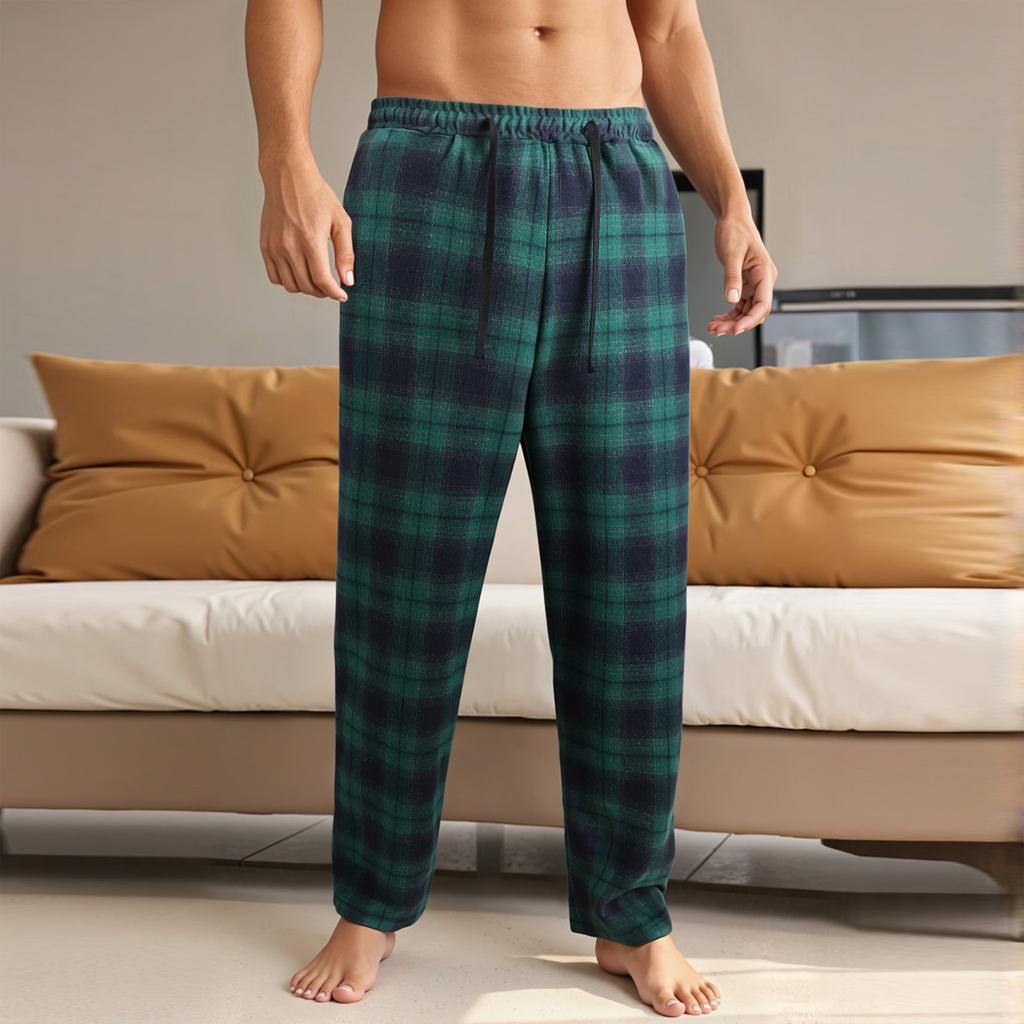 Men's Plaid Stripe Casual Pants Men's Casual Fashion Pajama Pants