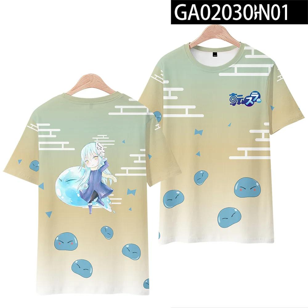 

Футболки с 3D-принтом «То время, когда я переродился в слизь» Rimuru Tempest с круглым вырезом для женщин и мужчин, летняя футболка с коротким рукавом, смешная M