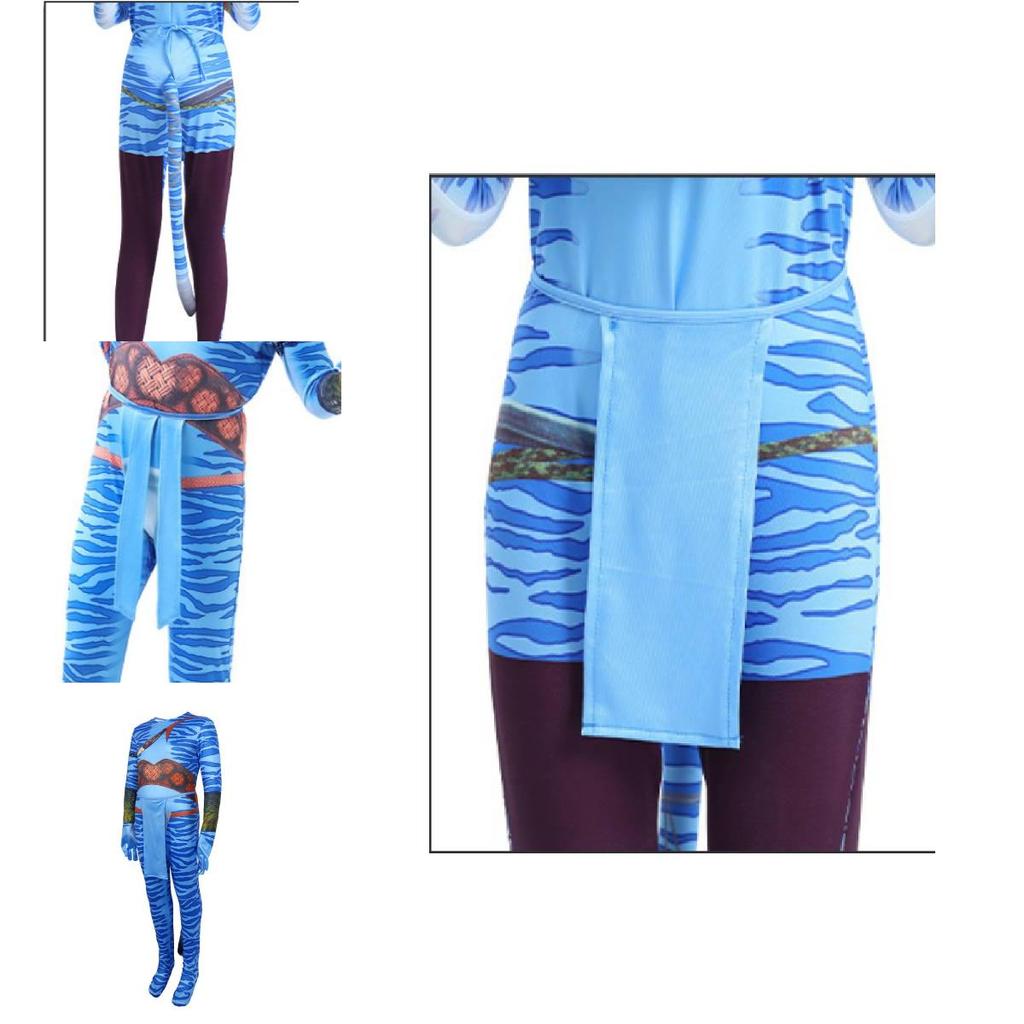 Avatar 2 Halloween Cosplay Bodysuit für Erwachsene und Kinder aus weichem Milchseidenstoff