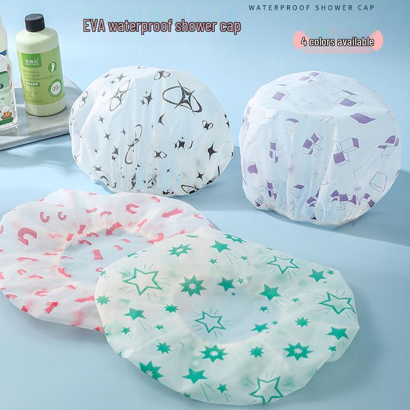 Women's Waterproof Shower Cap - Cute, Thickened, Reusable Bath Hat for Girls and Adults