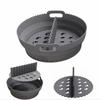 Silicone Air Fryer Tray Round Reusable Liner Basket with Divider Plate for Baking Cooking Oven Accessories Baking Tray Bakeware