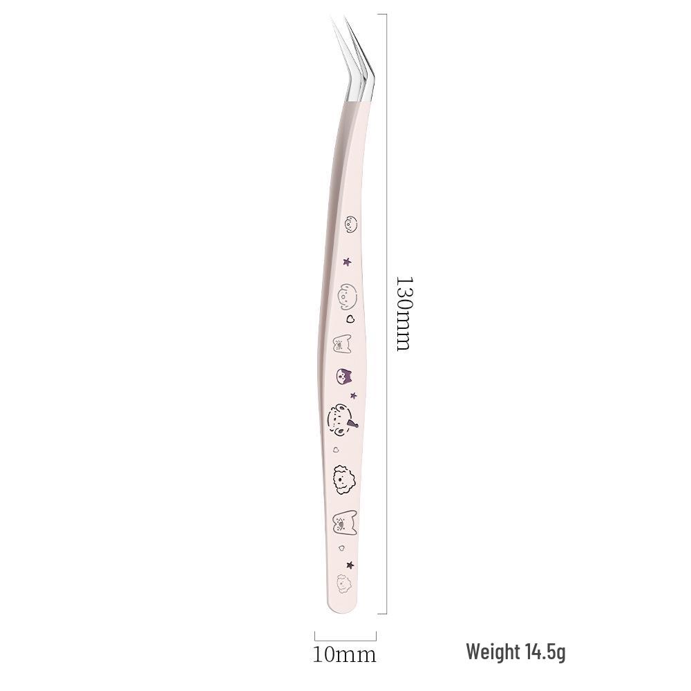 Non-stick Tweezers for False Eyelashes - Beginner & Professional Lash Artist Tool, Golden Feather Clip