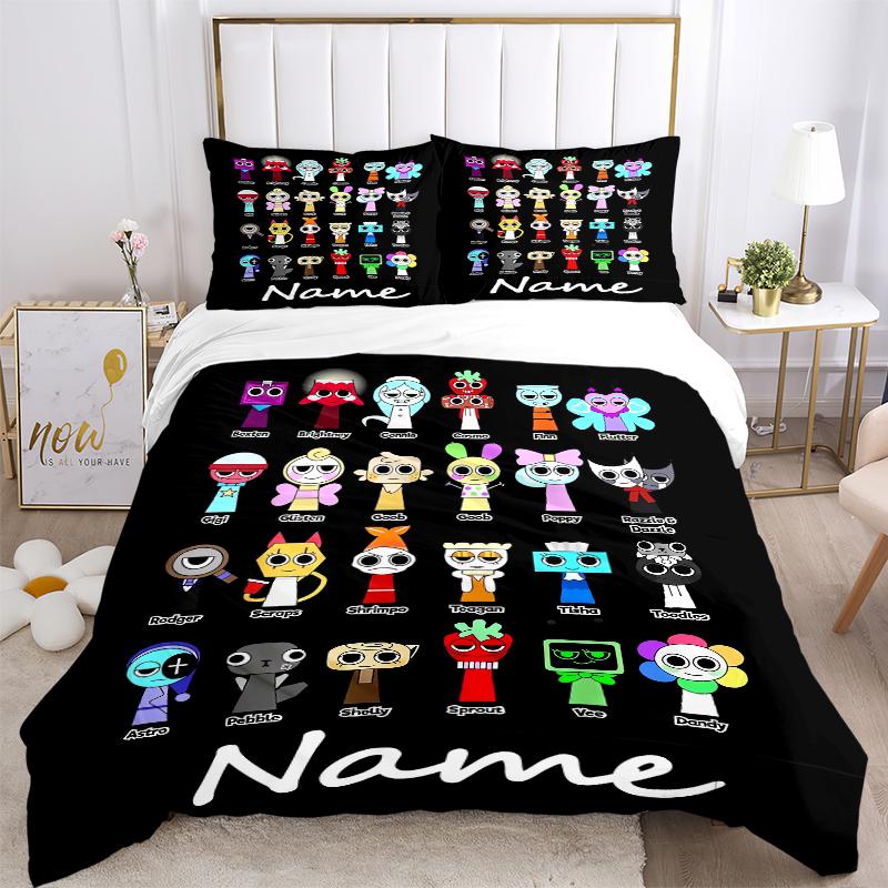 Custom Textile Colorful Heads Bedding 3 Piece Set HD Print Duvet Cover Pillowcases for Teens Adult Bedroom Decoration