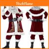 Costum luxos de Moș Crăciun din catifea pentru sărbătorile de Crăciun și petrecerile cosplay