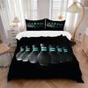 3pcs Bowling Pin Design Printed Quilt Set - Soft and Comfortable Quilt Cover for Bedroom, Guest Room and Dormitory Decorative Bedding Set 1