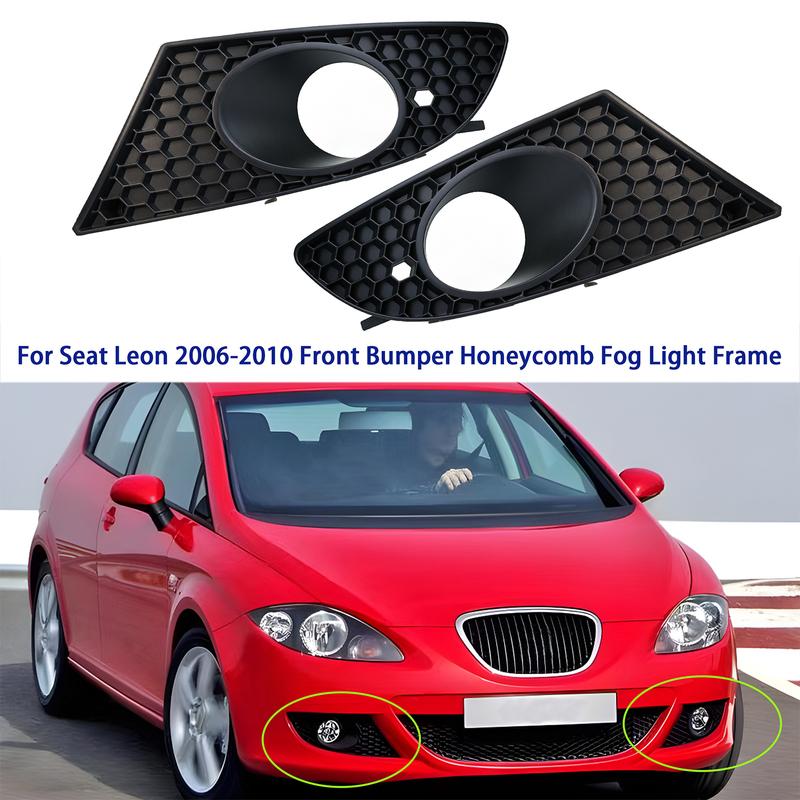 For Seat Leon 2006 2007 2008 2009 2010 Front Bumper Honeycomb Fog Light Frame Grille Lamp Cover 1P0853665A 1P0853666A