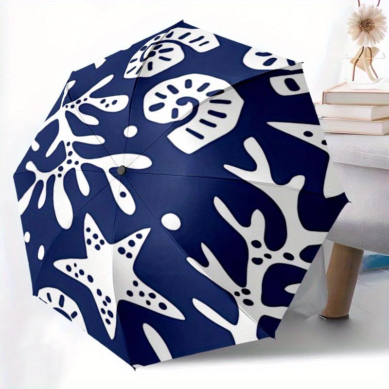 1pc Ocean Life Automatic Open/Close Umbrella with One Touch Button,, Windproof Design   Lightweight Portable Umbrella for Women & Men6130