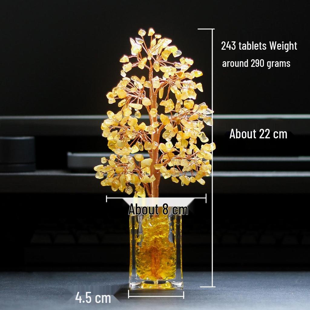 Citrine Crystal Tree Ornament - Home & Office Décor Gift