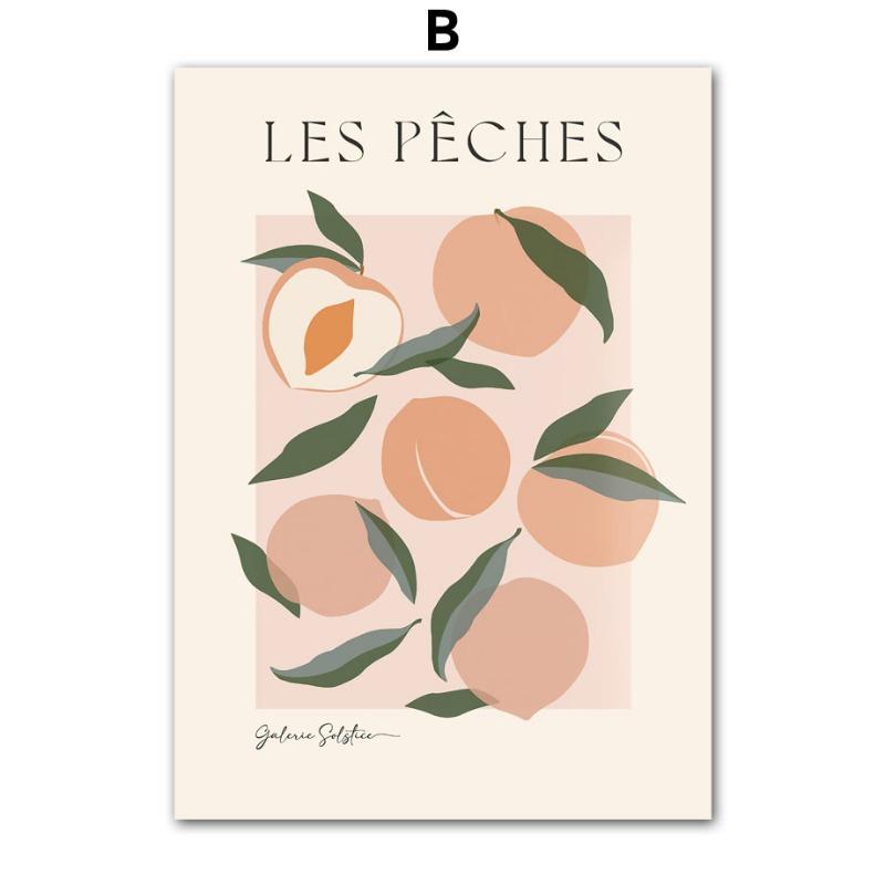 Blumenmarkt Zitrone Orange Pfirsich Frucht Poster und Drucke Wandkunst Leinwand Malerei Hotel Café Bilder Innenraum Zimmer Heimdekor