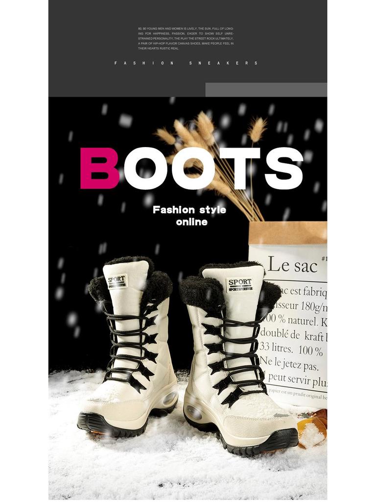 Women's Waterproof Fleece-Lined Winter Boots - Thick, Warm, Plus Size, Snow-Ready