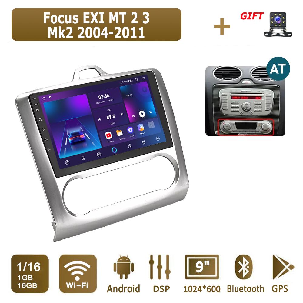 Автомобильное радио Android для Ford Focus EXI MT 2 3 Mk2 Mk3 2004-2011, мультимедийный проигрыватель, головное устройство, стерео, GPS-навигация, BT, WIFI 1+16 ГБ