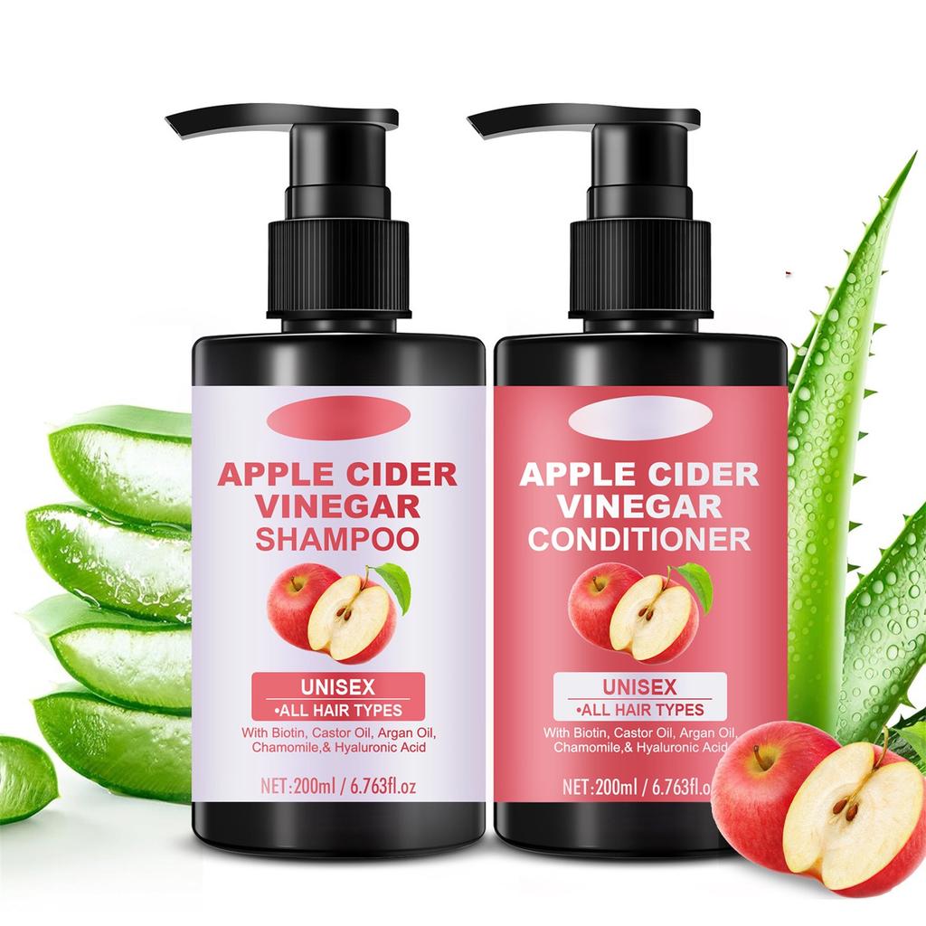 Cider Vinegar Shampoo Set (200ml+200ml) Deep Cleansing Hair Care Shampoo