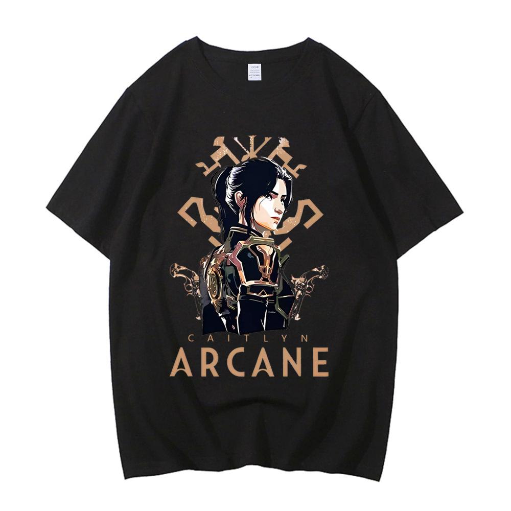 Arcane T-shirt Cotton High Quality teen Y2k korean clothes 80s Colorful Graphic t shirt Graphic Y2k harajuku Pop Culture