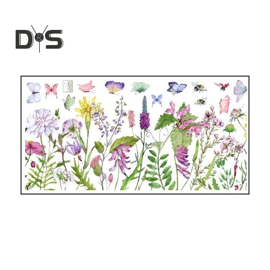 Bunter statischer Blumenaufkleber, doppelseitig, wasserfest, Blumenaufkleber, Frühlingsfensteraufkleber für Glasfenster, Türen, Heimbüro-Dekoration