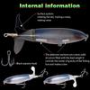Whopper Popper Lures Kit Floating Surface 360° Rotating Tail Topwater Crankbaits Bass Fishing Lures Trout Artificial Spinnerbaits