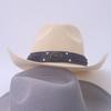 New Retro Western Cowboy Hat Ethnic Style Outdoor Straw Woven Breathable Sunscreen Sunshade Grass Hollowed Out